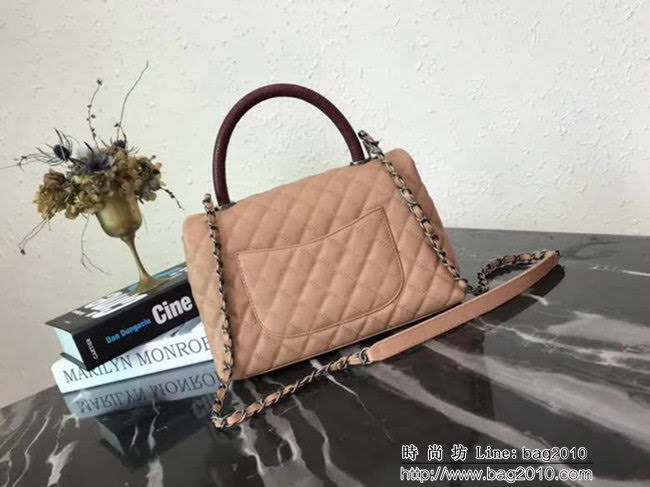 香奈兒CHANEL中號Chanel Coco handle全新頂級翻蓋單肩鏈條手柄包 肩帶可拆卸DSC1190